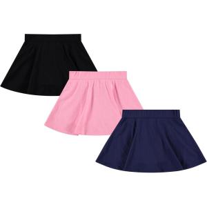 BTween 3 Pack Skorts for Girls Kids Scooter Skirts Skirt Layered Shorts(Basic)