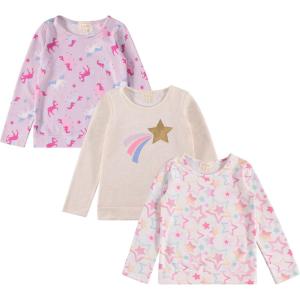 BTween Girls 3 Piece CrewithNeck Fleece Sweatshirt Set Long Sleeve Cotton Blend Pullover, Soft and Comfortable, Sizes 4-12(Flow)