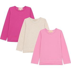 BTween Girls 3 Piece CrewithNeck Fleece Sweatshirt Set Long Sleeve Cotton Blend Pullover, Soft and Comfortable, Sizes 4-12(Lilac)