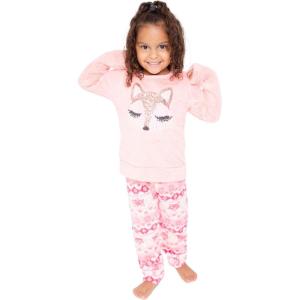 BTween Wooby Pajamas for Girls, Kids PJs with Plush Shirt Pants, Two Piece Animal Sleepwear Jammies, Unicorn or Fox Design