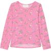 Girls Long Sleeve Fall Graphic Tops, School Sports Tees, 4 Pack Multiple Pattern Tshirts(Pink)