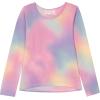 Girls Long Sleeve Fall Graphic Tops, School Sports Tees, 4 Pack Multiple Pattern Tshirts(Pink)