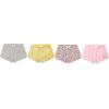 BTween Girls 4 Piece Active Performance Dolphin Shorts with Faux Drawstring, Sports Running Shorts for Kids(Ylwfl)
