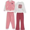Girls Activewear Set Stylish, Comfortable Bomber jacket Pack of 4 with Jackets and Pants(Milk)