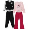 Girls Activewear Set Stylish, Comfortable Bomber jacket Pack of 4 with Jackets and Pants(Pink)