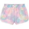 BTween Girls 4 Piece Active Performance Dolphin Shorts with Faux Drawstring, Sports Running Shorts for Kids(Pink-pink)