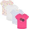 BTween Girls 4-Piece Summer Tops | Fashionable Short Sleeve T-Shirt | Casual Daily Shirt for Kids – Assorted Colors(Shocp)