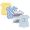 BTween Girls 4-Piece Summer Tops | Fashionable Short Sleeve T-Shirt | Casual Daily Shirt for Kids – Assorted Colors(Smile)