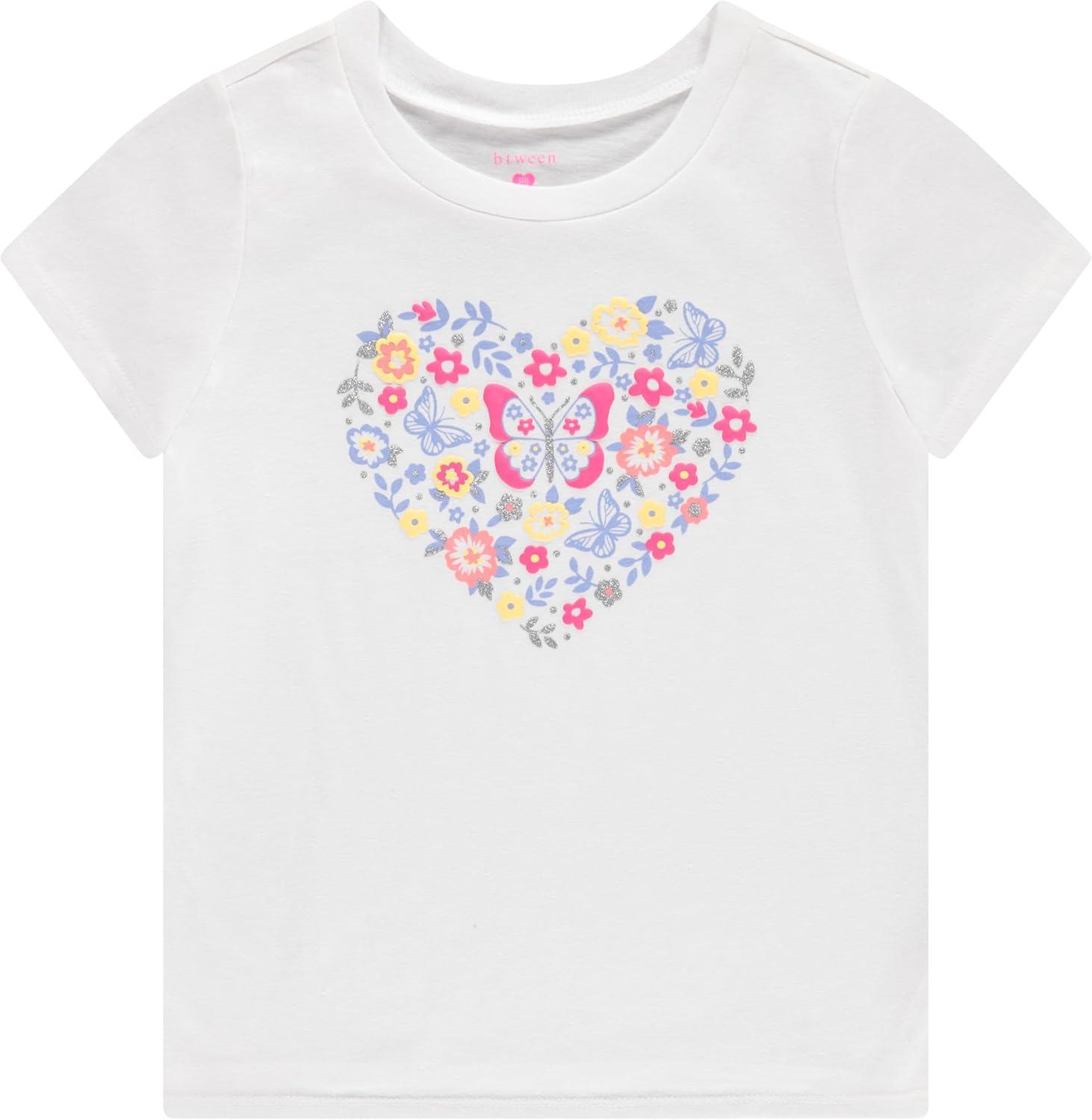 image:imageBTween Girls 4 Piece Tops Fashionable Short Sleeve TShirt Casual Daily Shirt for Kids Assorted ColorsBpink