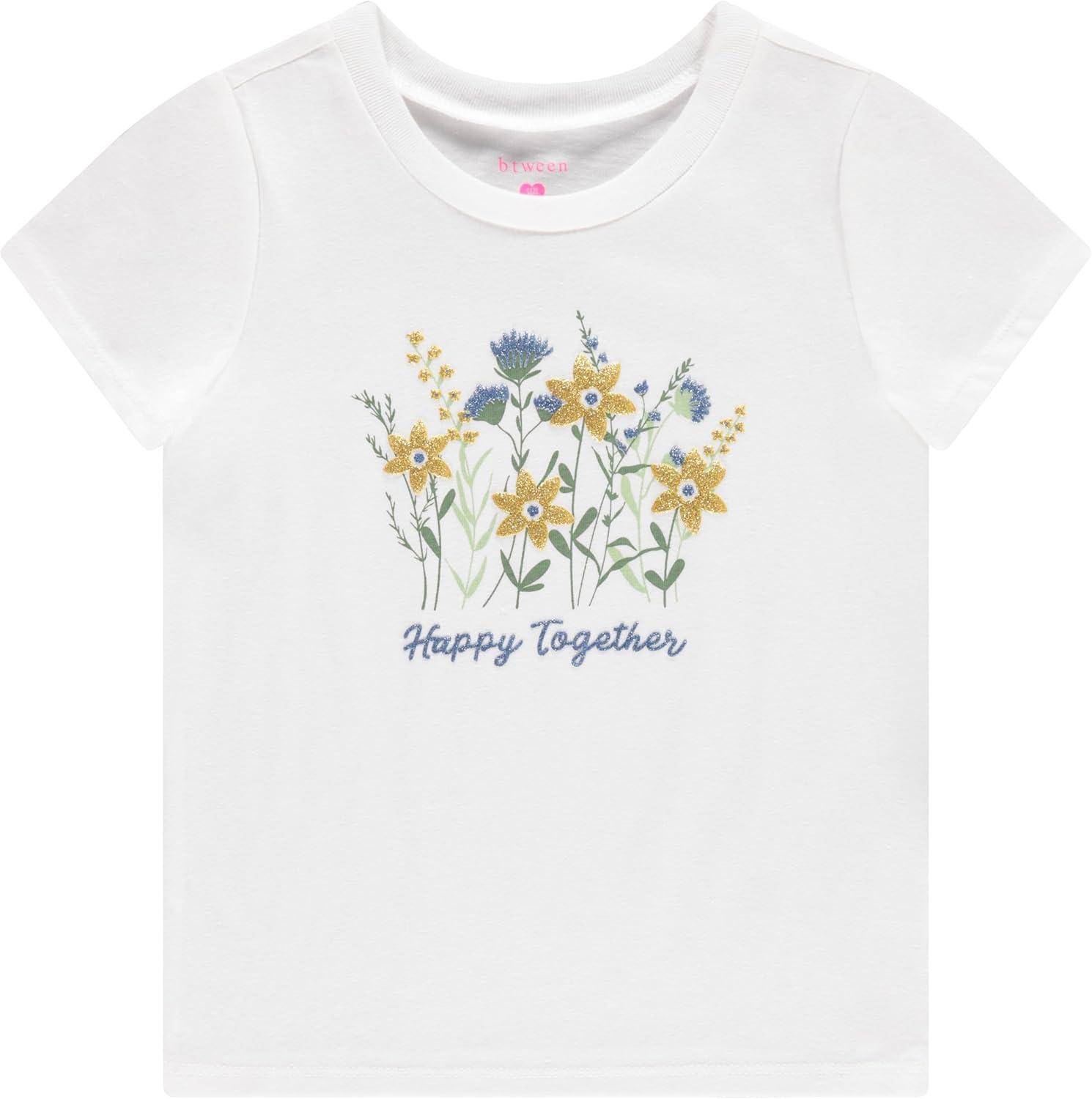 image:imageBTween Girls 4 Piece Tops Fashionable Short Sleeve TShirt Casual Daily Shirt for Kids Assorted ColorsFairy