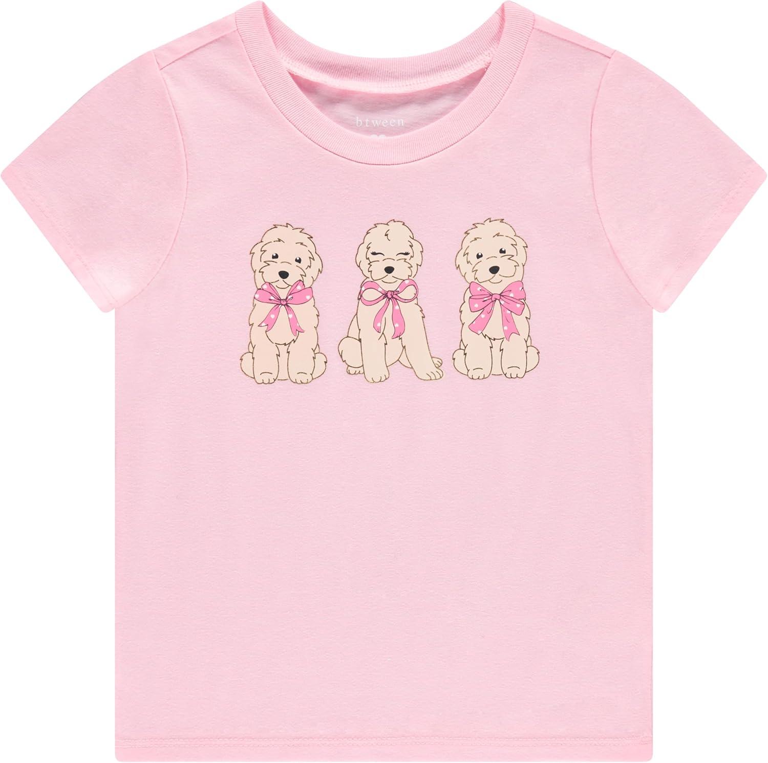 image:imageBTween Girls 4 Piece Tops Fashionable Short Sleeve TShirt Casual Daily Shirt for Kids Assorted ColorsFairy