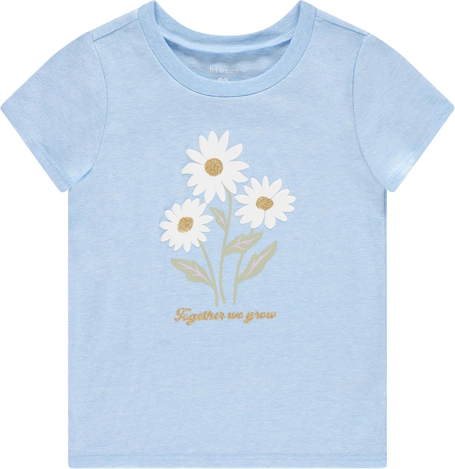 image:imageBTween Girls 4 Piece Tops Fashionable Short Sleeve TShirt Casual Daily Shirt for Kids Assorted ColorsFairy