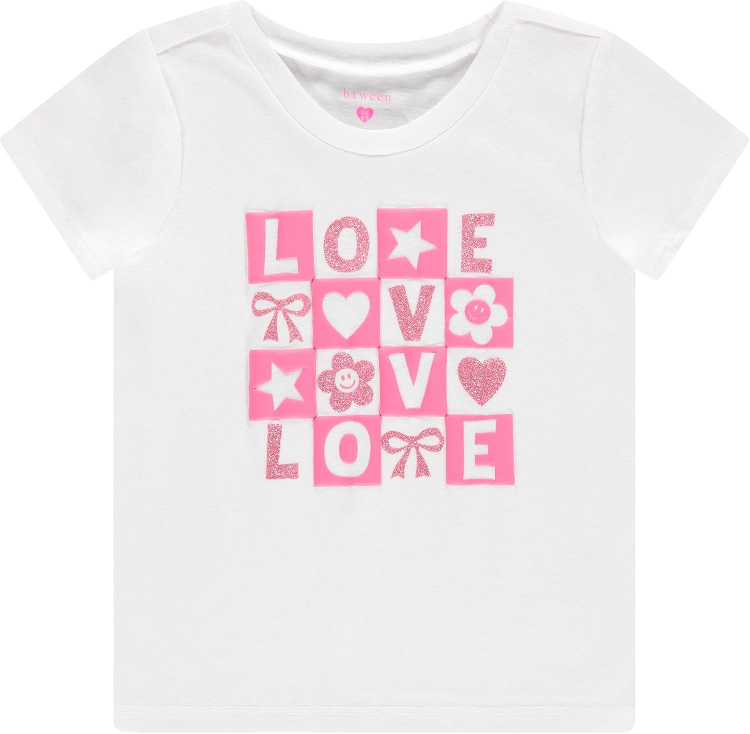 image:imageBTween Girls 4 Piece Tops Fashionable Short Sleeve TShirt Casual Daily Shirt for Kids Assorted ColorsLaven