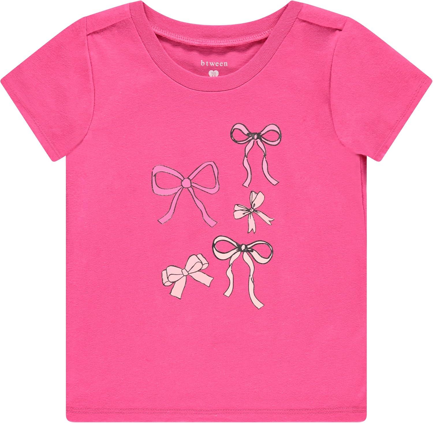 image:imageBTween Girls 4 Piece Tops Fashionable Short Sleeve TShirt Casual Daily Shirt for Kids Assorted ColorsLaven