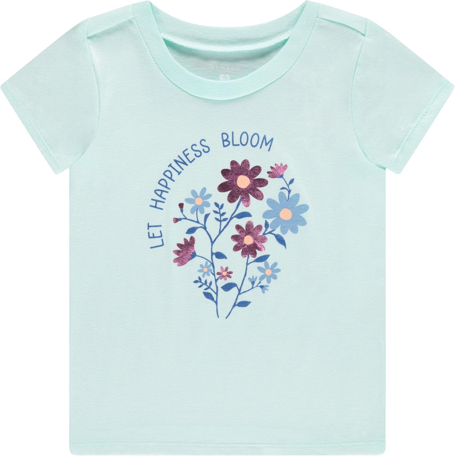 image:imageBTween Girls 4 Piece Tops Fashionable Short Sleeve TShirt Casual Daily Shirt for Kids Assorted ColorsLaven