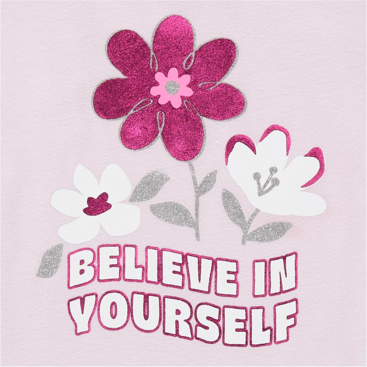 image:imageBTween Girls 4 Piece Tops Fashionable Short Sleeve TShirt Casual Daily Shirt for Kids Assorted ColorsLaven