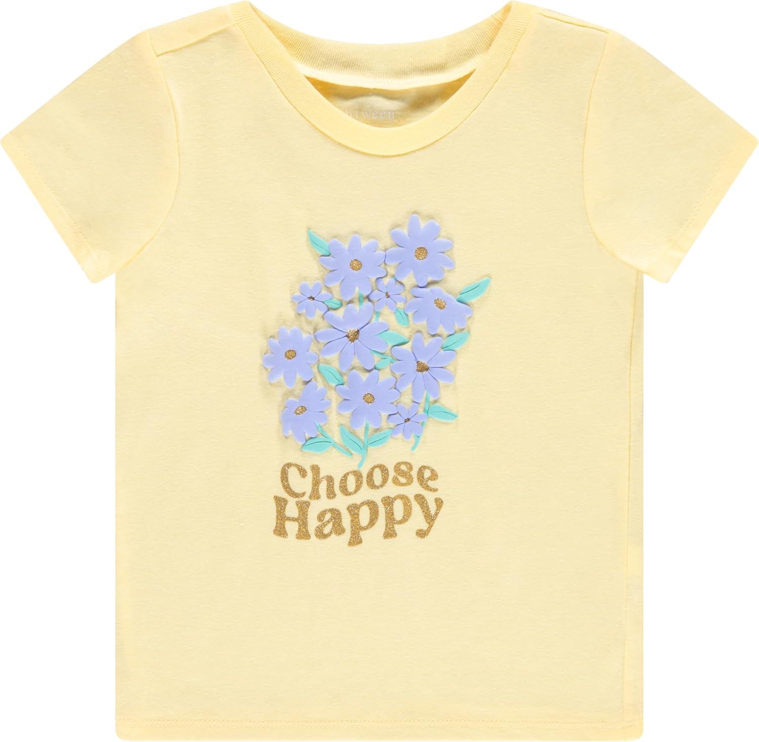 image:imageBTween Girls 4 Piece Tops Fashionable Short Sleeve TShirt Casual Daily Shirt for Kids Assorted ColorsSeren