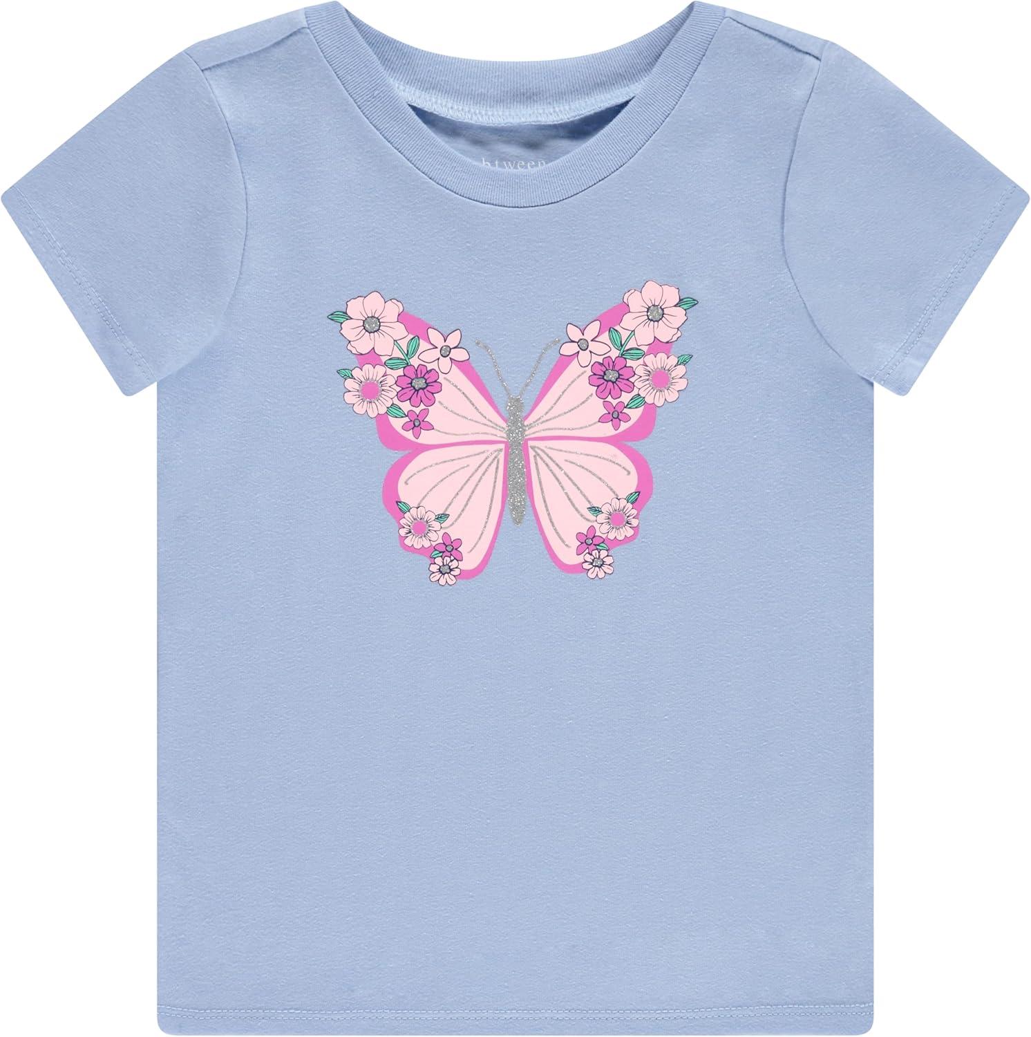 image:imageBTween Girls 4 Piece Tops Fashionable Short Sleeve TShirt Casual Daily Shirt for Kids Assorted ColorsSeren