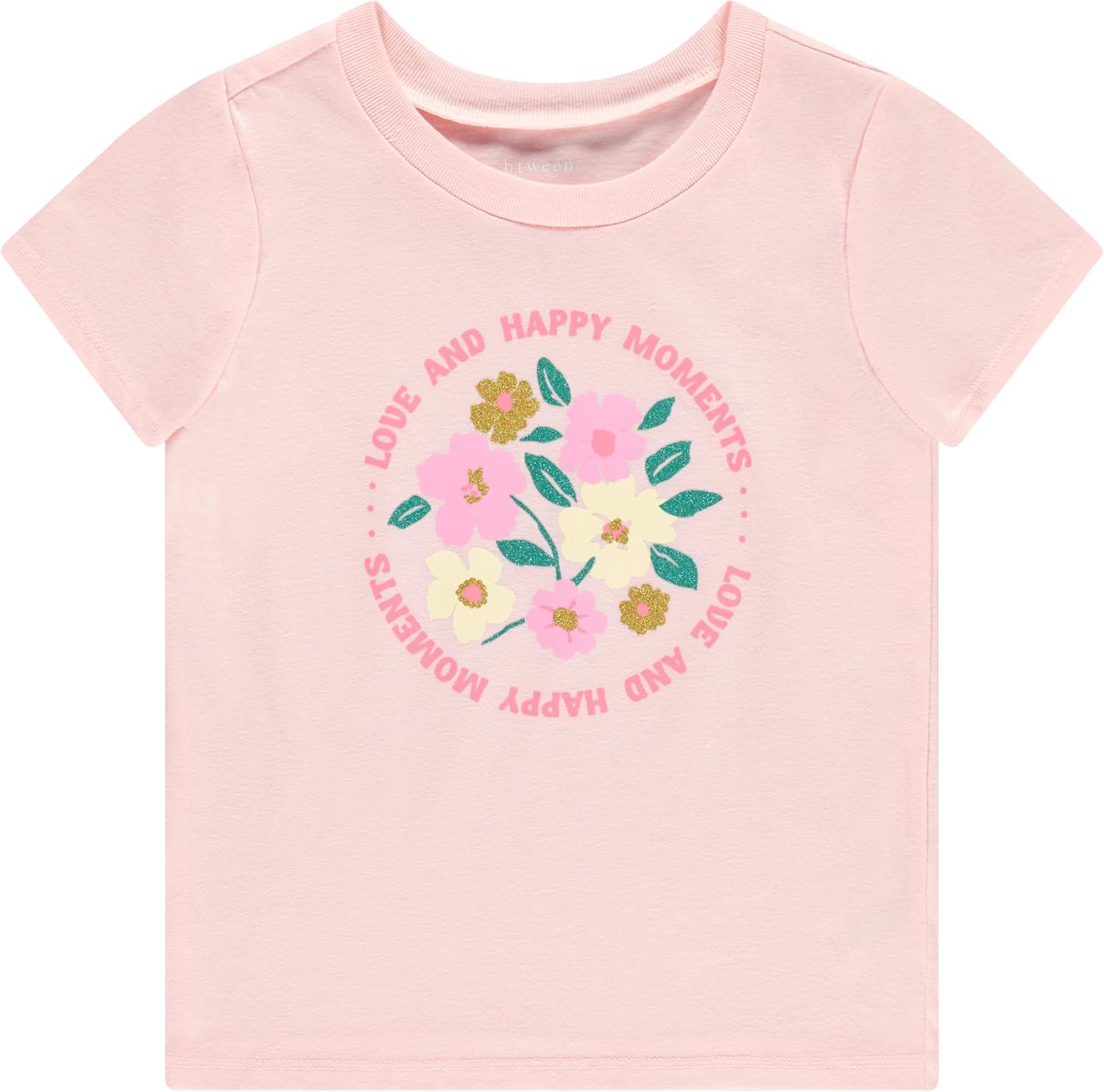 image:imageBTween Girls 4 Piece Tops Fashionable Short Sleeve TShirt Casual Daily Shirt for Kids Assorted ColorsSeren