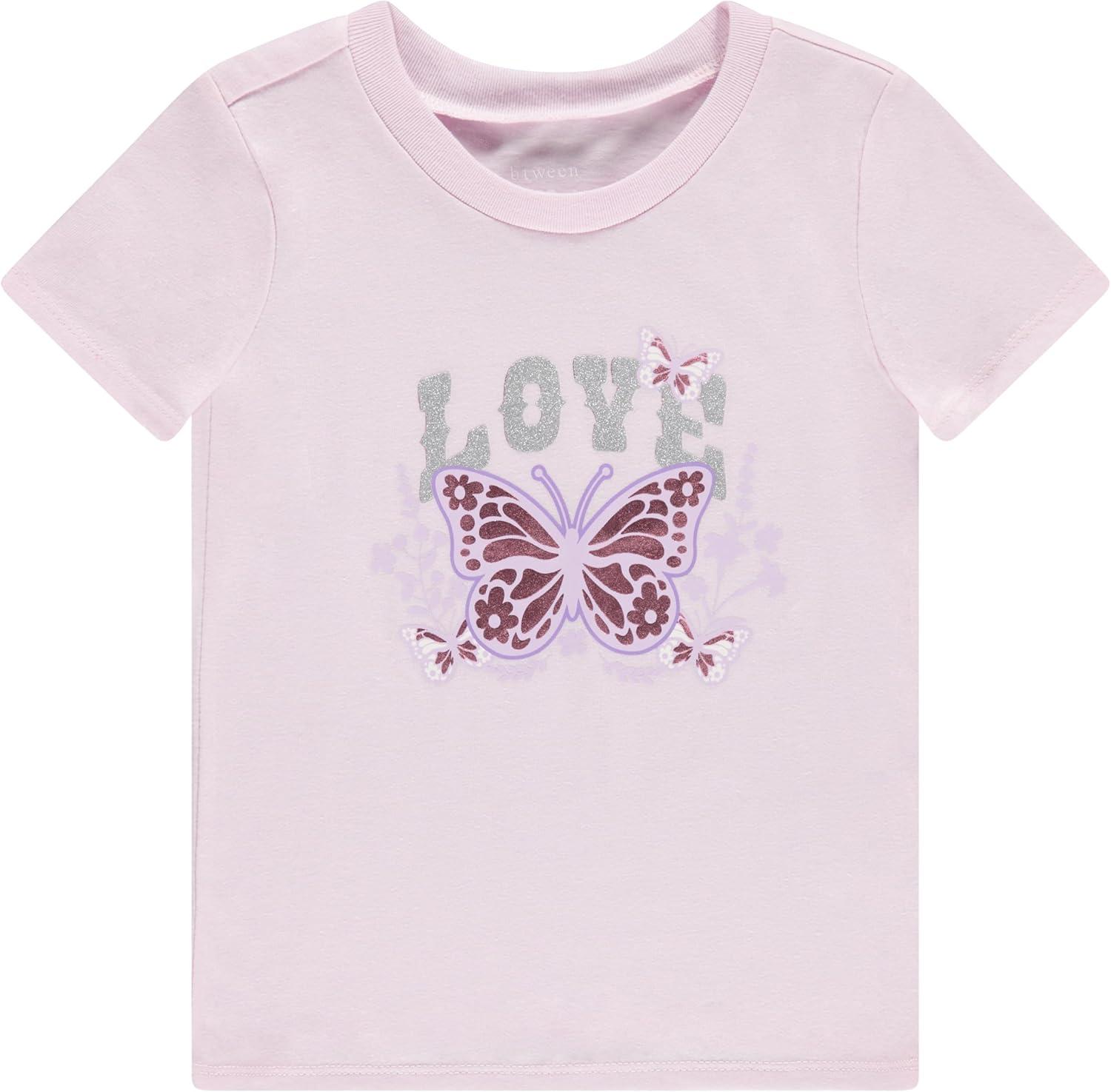 image:imageBTween Girls 4 Piece Tops Fashionable Short Sleeve TShirt Casual Daily Shirt for Kids Assorted ColorsSeren