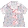 BTween Girls Satin Pajama Set 4 Pack, Short Sleeve Button-Down Sleepwear for Kids, Soft and Breathable Nightwear(Bows)