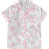 BTween Girls Satin Pajama Set 4 Pack, Short Sleeve Button-Down Sleepwear for Kids, Soft and Breathable Nightwear(Butfl)