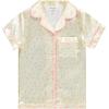 BTween Girls Satin Pajama Set 4 Pack, Short Sleeve Button-Down Sleepwear for Kids, Soft and Breathable Nightwear(Ditsy)