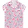 BTween Girls Satin Pajama Set 4 Pack, Short Sleeve Button-Down Sleepwear for Kids, Soft and Breathable Nightwear(Spa)