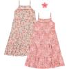 BTween Girls Maxi Dresses 2 Pack Sleeveless Floral Tiered Summer Dresses, Lightweight Soft Fabric, Casual Spring(Flowr)