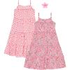 BTween Girls Maxi Dresses 2 Pack Sleeveless Floral Tiered Summer Dresses, Lightweight Soft Fabric, Casual Spring(Sunb)