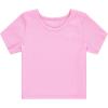 BTween Active Girls T-Shirts 3 Pack – Short Sleeve Ribbed Crewneck Tees, Soft Stretch Casual Everyday Tops for Girls(Coton)