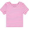 BTween Active Girls T-Shirts 3 Pack – Short Sleeve Ribbed Crewneck Tees, Soft Stretch Casual Everyday Tops for Girls(Pink)