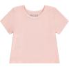 BTween Active Girls T-Shirts 3 Pack – Short Sleeve Ribbed Crewneck Tees, Soft Stretch Casual Everyday Tops for Girls(Rose)