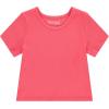 BTween Active Girls T-Shirts 3 Pack – Short Sleeve Ribbed Crewneck Tees, Soft Stretch Casual Everyday Tops for Girls(Rose)