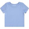 BTween Active Girls T-Shirts 3 Pack – Short Sleeve Ribbed Crewneck Tees, Soft Stretch Casual Everyday Tops for Girls(Sorbe)