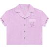 BTween Girls Pajama Set 4 Pack Short Sleeve Button-Down Sleepwear with Shorts, Soft Brushed ITY Fabric(Bows)