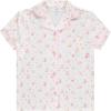 BTween Girls Pajama Set 4 Pack Short Sleeve Button-Down Sleepwear with Shorts, Soft Brushed ITY Fabric(Bud)