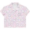 BTween Girls Pajama Set 4 Pack Short Sleeve Button-Down Sleepwear with Shorts, Soft Brushed ITY Fabric(Butfl)