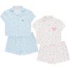 BTween Girls Pajama Set 4 Pack Short Sleeve Button-Down Sleepwear with Shorts, Soft Brushed ITY Fabric(Ditsy)