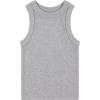 Girls 4 Pack Ribbed Tank Tops Sleeveless Cotton Blend Tees for Everyday Wear, Layering, or Summer Outfits (Sizes 4-14)(Grey)