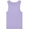 Girls 4 Pack Ribbed Tank Tops Sleeveless Cotton Blend Tees for Everyday Wear, Layering, or Summer Outfits (Sizes 4-14)(Laven)