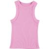 Girls 4 Pack Ribbed Tank Tops Sleeveless Cotton Blend Tees for Everyday Wear, Layering, or Summer Outfits (Sizes 4-14)(Lilac)