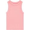 Girls 4 Pack Ribbed Tank Tops Sleeveless Cotton Blend Tees for Everyday Wear, Layering, or Summer Outfits (Sizes 4-14)(Rose)