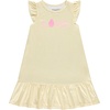 BTween Girls Nightgowns 3 Pack Soft Ruffle Sleeve Sleep Shirts, Brushed ITY Fabric, Floral & Heart Prints(Yello)