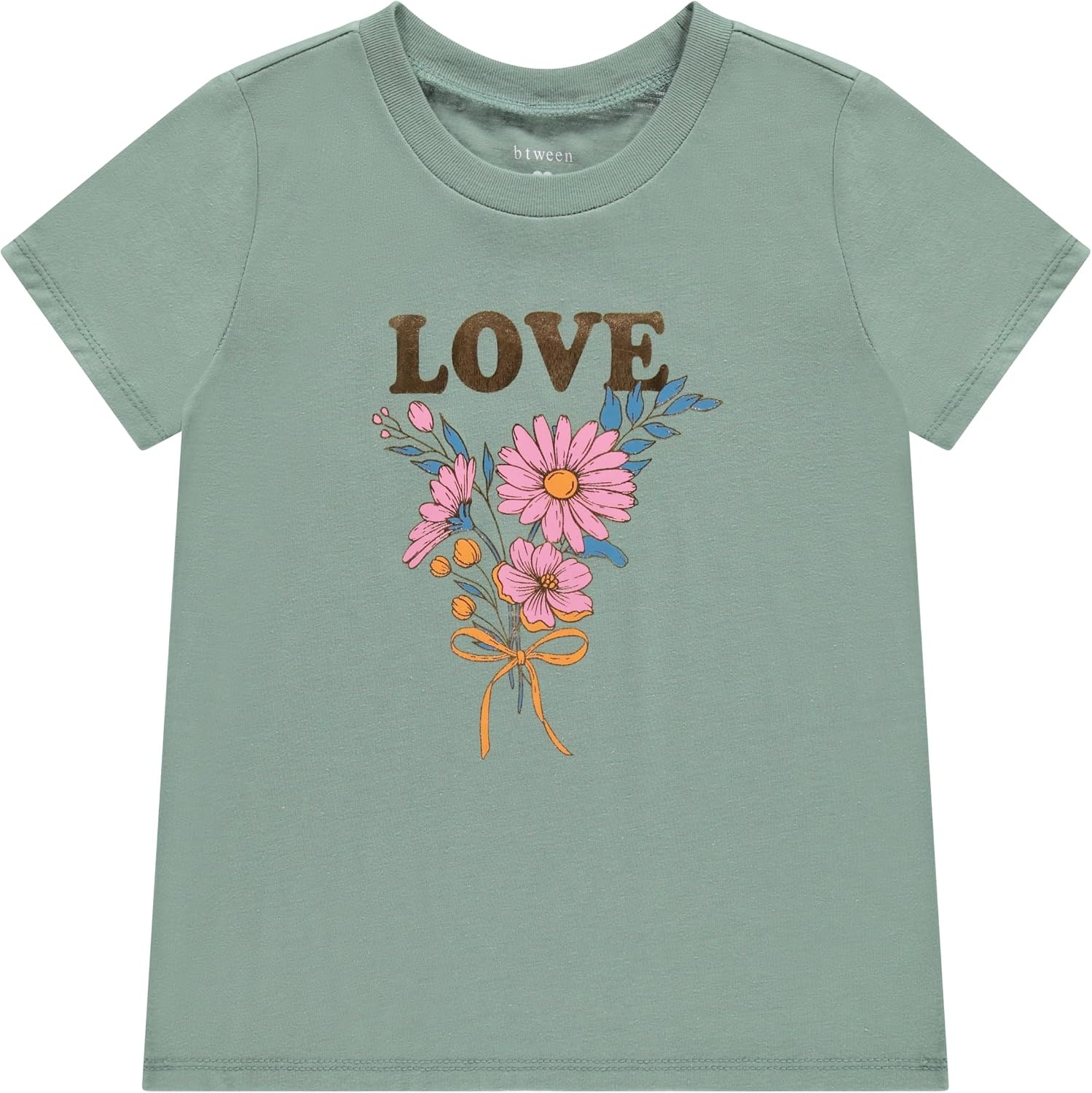 image:imageBTween Girls 4 Piece Tops Fashionable Short Sleeve TShirt Casual Daily Shirt for Kids Assorted ColorsRuby